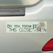 Volg je Jezus zo dicht? Bumpersticker (Op auto)