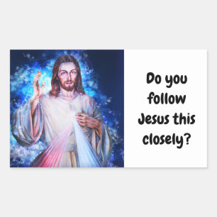 Volg je Jezus zo nauw? Bumpersticker Rechthoekige Sticker