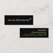 "Volg je me?" Mini Visitekaartje (Voorkant / Achterkant)