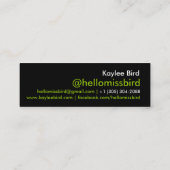 "Volg je me?" Mini Visitekaartje (Achterkant)