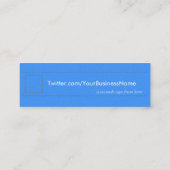 Volg je me? Twtr/FBblu Dble sided skinny Mini Visitekaartje (Achterkant)