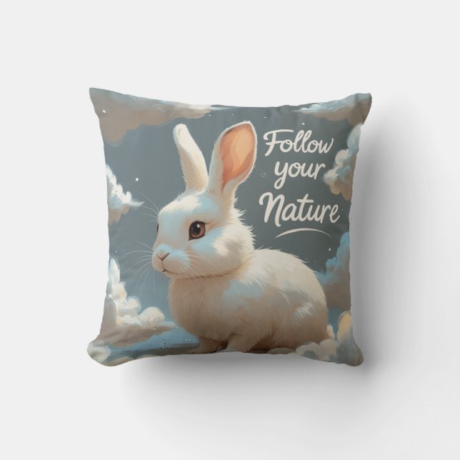 Volg je Natuur (konijn) Kussen (Voorkant)