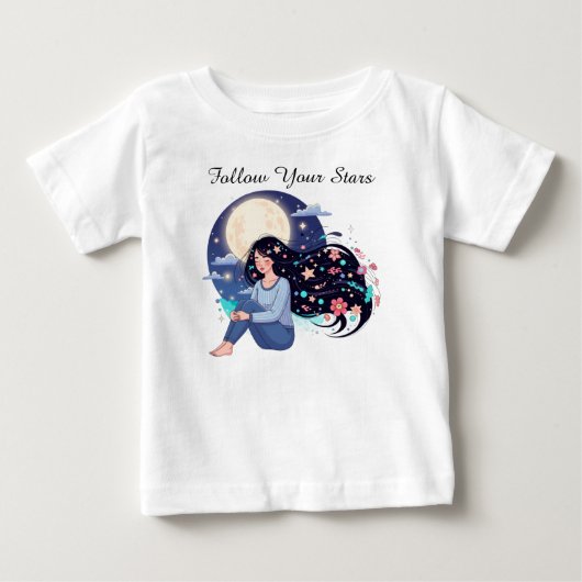 Volg Je Sterren Hemelse Vrouw Kunstprint | Maan (Voorkant)