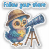 Volg je sterren - Uil Sticker (Voorkant)