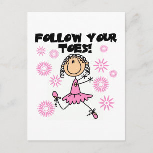 Volg je tenen Ballerina T-shirts en cadeaus Briefkaart