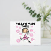Volg je tenen Ballerina Tshirts en cadeaus Briefkaart (Staand voorkant)