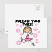 Volg je tenen Ballerina Tshirts en cadeaus Briefkaart (Voorkant / Achterkant)