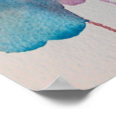 Volg je zielsgewijze Waterverf blauwe bloemen Poster (Hoek)