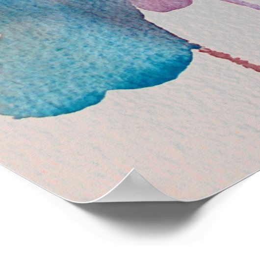 Volg je zielsgewijze Waterverf blauwe bloemen Poster (Hoek)