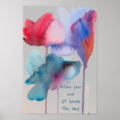 Volg je zielsgewijze Waterverf blauwe bloemen Poster (Voorkant)