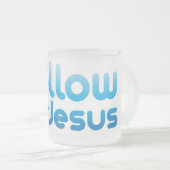 Volg Jesus Christ Twitter Humor Matglas Koffiemok (Voorkant rechts)