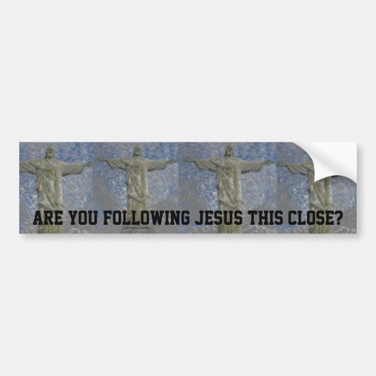 Volg Jezus bumper sticker (Voorkant)