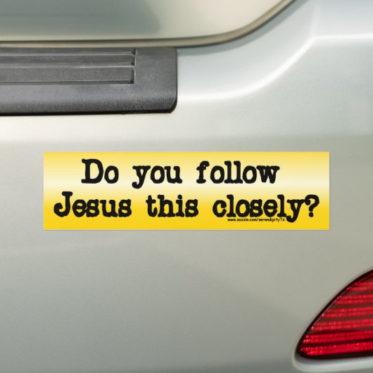 Volg Jezus Bumpersticker (Op auto)