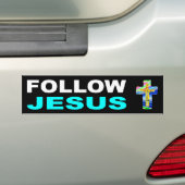Volg Jezus Bumpersticker (Op auto)