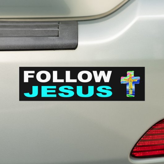 Volg Jezus Bumpersticker (Op auto)