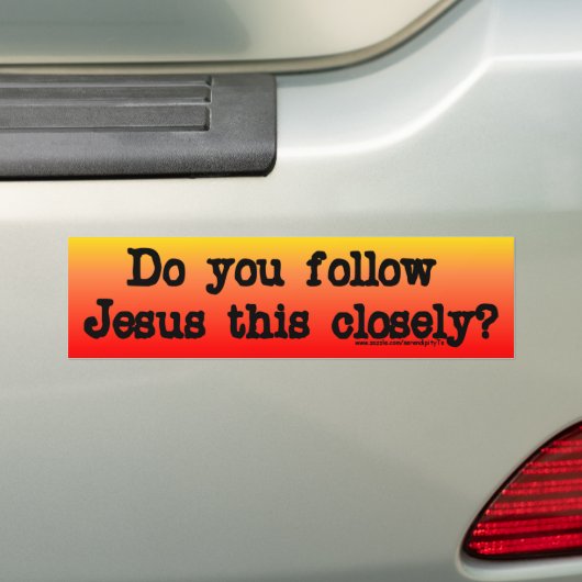Volg Jezus Bumpersticker (Op auto)