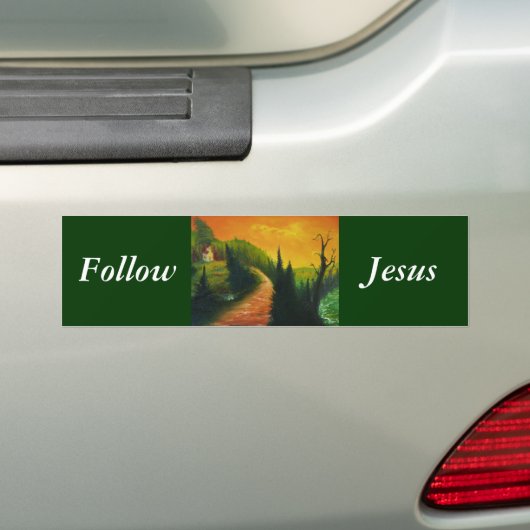 Volg Jezus Bumpersticker (Op auto)