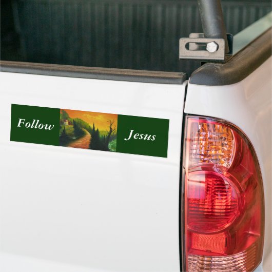 Volg Jezus Bumpersticker (Op Truck)