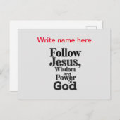 Volg Jezus Gepersonaliseerde Ansichtkaart Briefkaart (Voorkant / Achterkant)