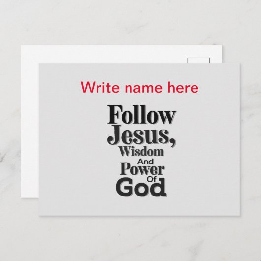 Volg Jezus Gepersonaliseerde Ansichtkaart Briefkaart (Voorkant / Achterkant)