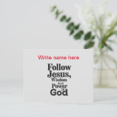 Volg Jezus Gepersonaliseerde Briefkaart (Staand voorkant)