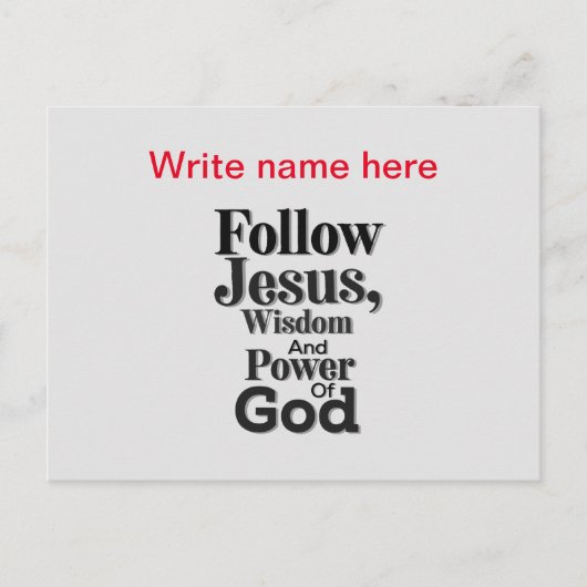 Volg Jezus Gepersonaliseerde Briefkaart (Voorkant)