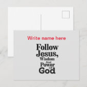Volg Jezus Gepersonaliseerde Postkaart (Voorkant / Achterkant)
