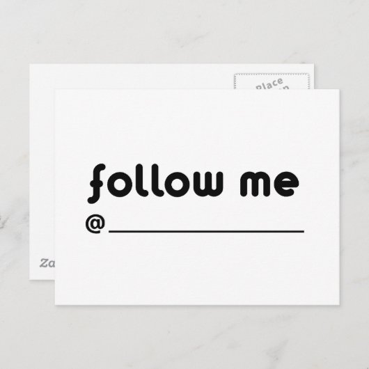 volg me @ briefkaart (Voorkant / Achterkant)