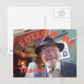 Volg me Cafe Briefkaart (Voorkant / Achterkant)