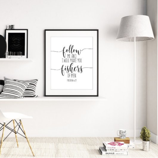 Volg me en ik maak jullie vissers van Mannen Poster