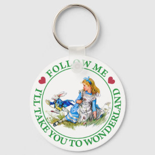 VOLG ME, IK NEEM JE NAAR WONDERLAND SLEUTELHANGER