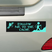 volg me in de cache bumpersticker (Op auto)