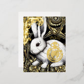 Volg me in het konijnengat folie feestdagen briefkaart (Voorkant / Achterkant)