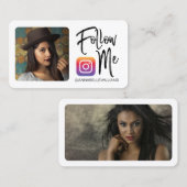 Volg me Instagram Foto Sociale Media  Visitekaartje (Voorkant / Achterkant)