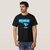 Volg me Little Blue Bird Twitter Custom Gebruikers T-shirt (Voorkant volledig)