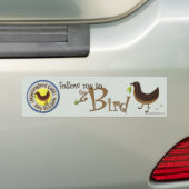 "volg me" Mockingbird Cafe bumpersticker (Op auto)