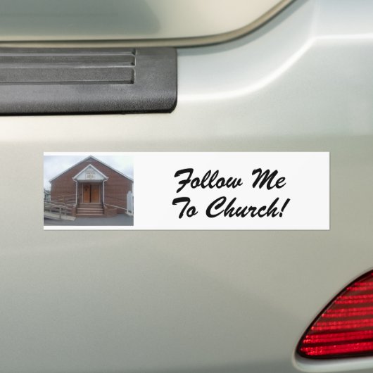 Volg me naar de kerk bumpersticker (Op auto)