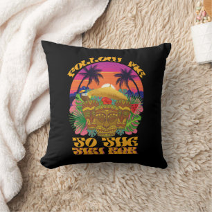 Volg me naar de Tiki Bar Hawaïaanse Luau Feest Kussen
