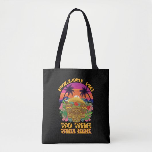 Volg me naar het Tiki Bar Hawaiian Luau feest Tote Bag (Voorkant)