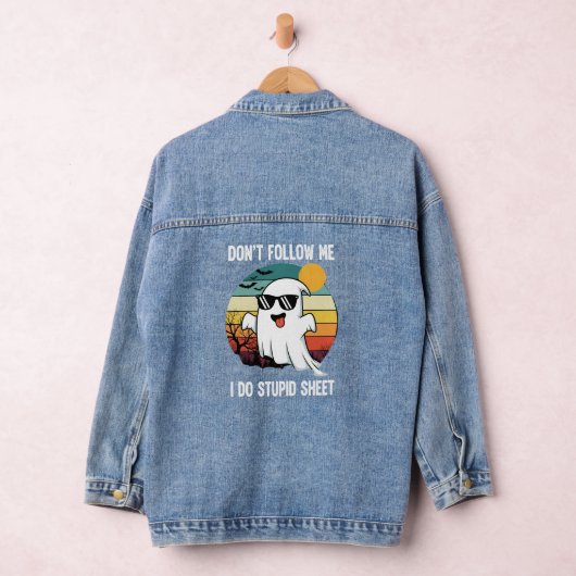 Volg me niet Ik doe Stompzinnige Sheet Spooky Denim Jacket (Hangar)