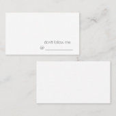 Volg me niet. Visitekaartje (Voorkant / Achterkant)