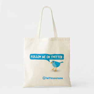 Volg me op Twitter Blue Bird Budget Canvas tassen