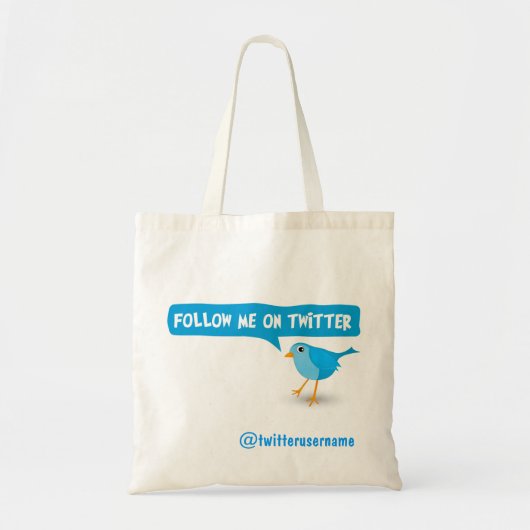 Volg me op Twitter Blue Bird Budget Canvas tassen (Voorkant)