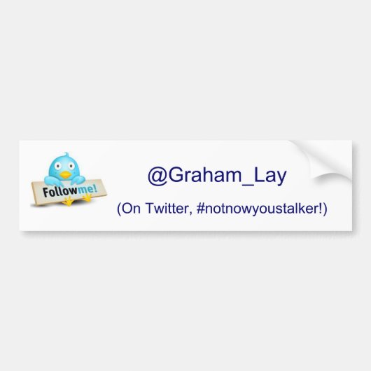 Volg me op Twitter Bumpersticker (Voorkant)