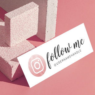 Volg me Sociale Media Instagram Blush Pink Mini Visitekaartje