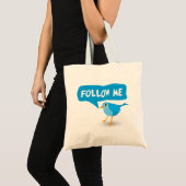 Volg me Twitter Blue Bird Budget Canvas tassen (Voorkant (product))