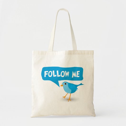 Volg me Twitter Blue Bird Budget Canvas tassen (Voorkant)