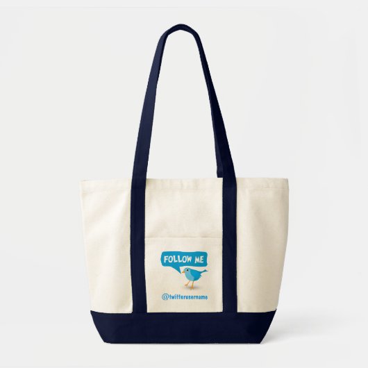 Volg me Twitter Blue Bird Impulse Canvas tassen (Voorkant)