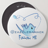 Volg ME Twitter Geschenken en wervelingen T-shirts Ronde Button 6,0 Cm (Voorkant /achterkant)