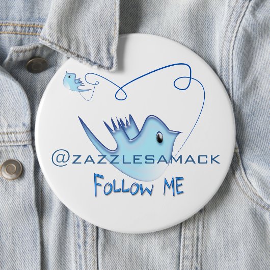 Volg ME Twitter Geschenken en wervelingen T-shirts Ronde Button 6,0 Cm (In situ)